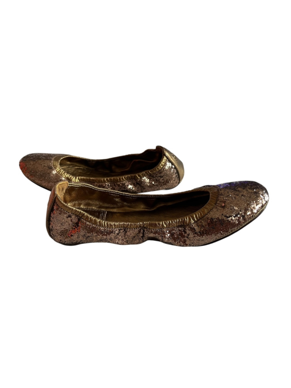 Tory Burch Glitter Ballet Flats BRONZE EDDIE NIB Size 6 - Picture 4 of 8